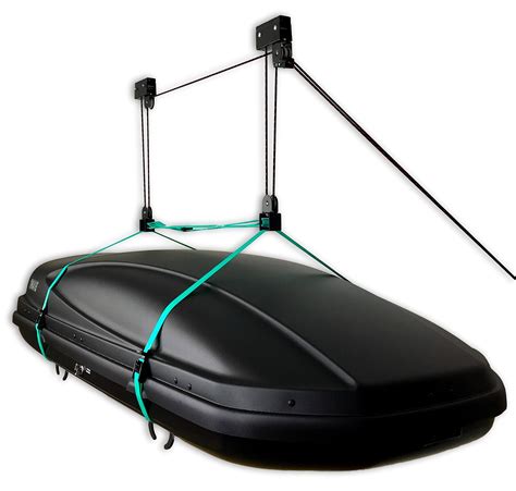 cargo box hoist metal pulley|cargo box ceiling storage system.